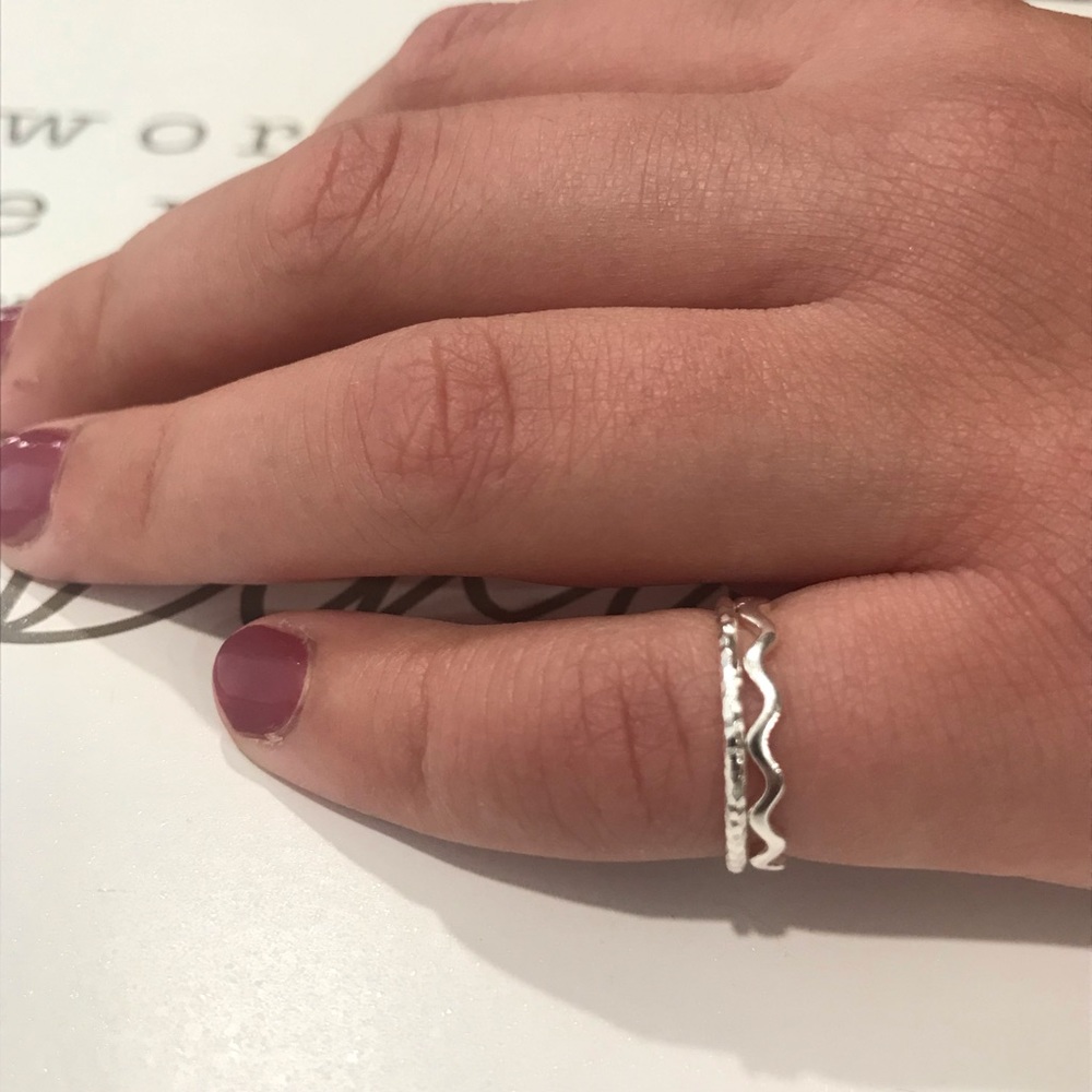 🆕 set of 2 sterling silver knuckle midi rings - Picture 3 of 4